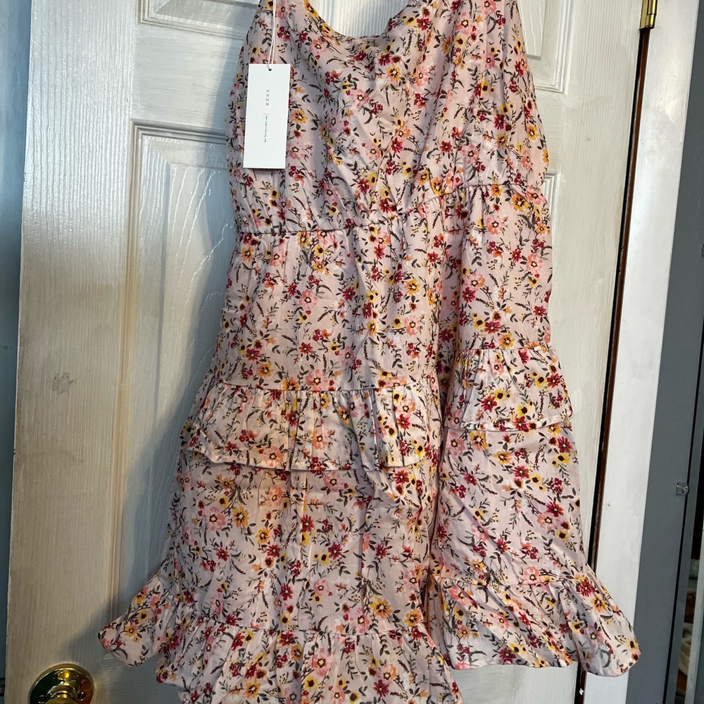 SOLD Lush size large pink floral mini dress